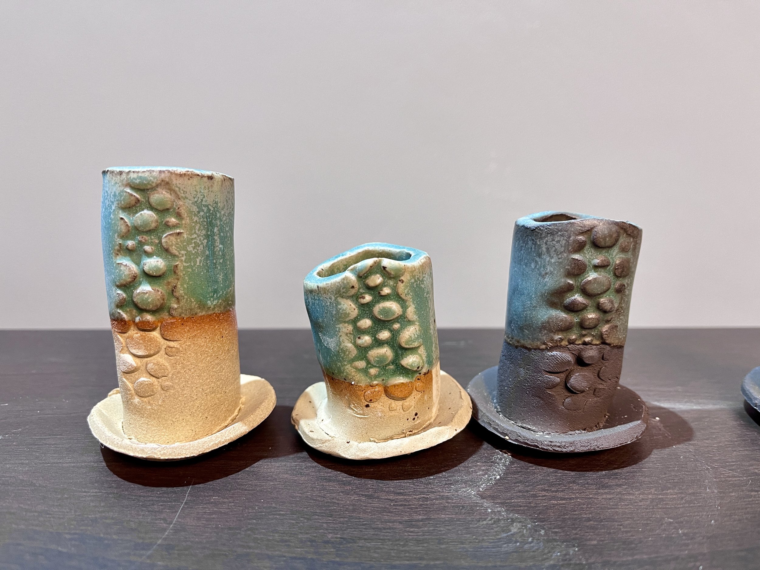 Turquoise test tiles