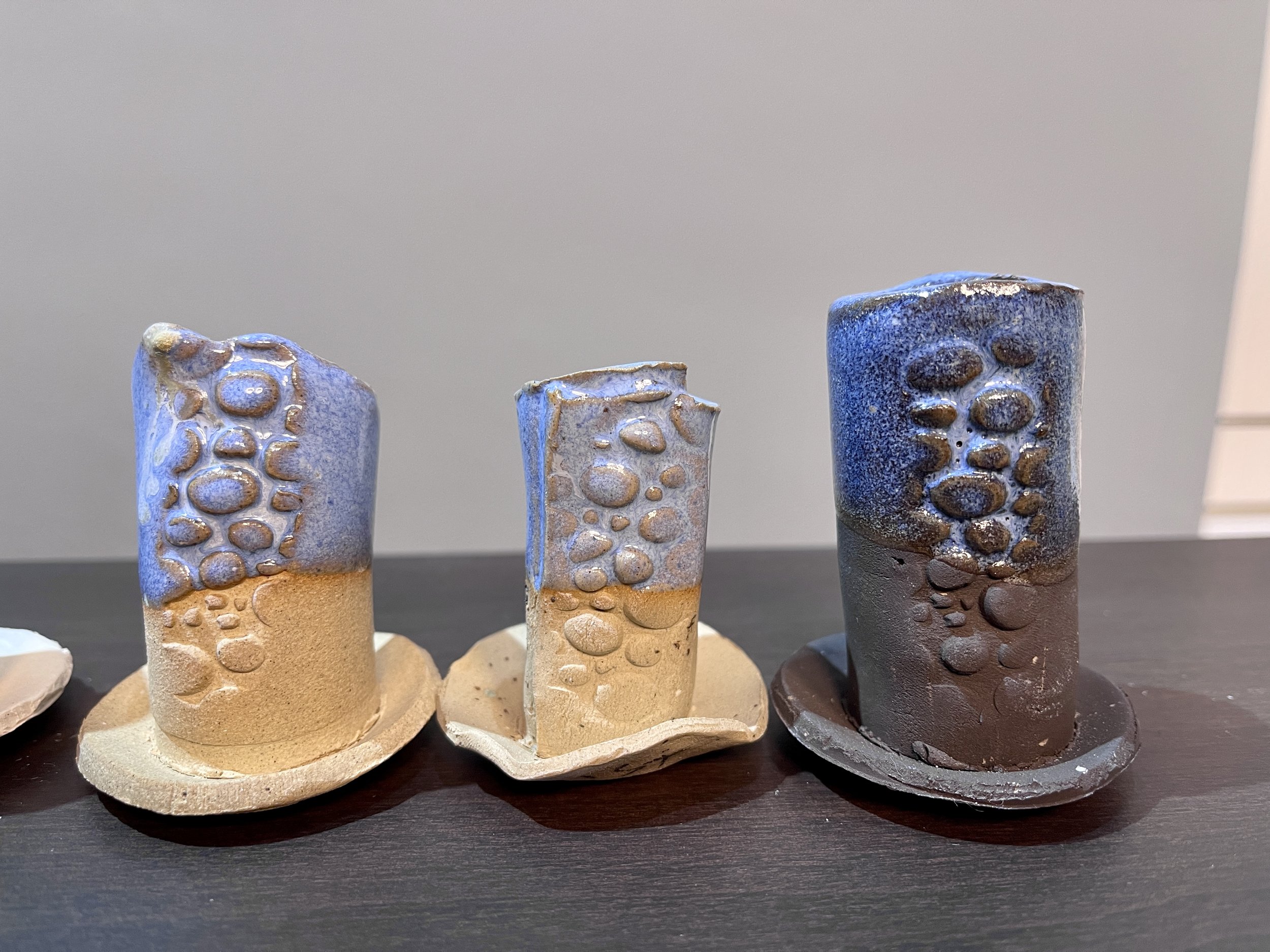 Pale blue test tiles